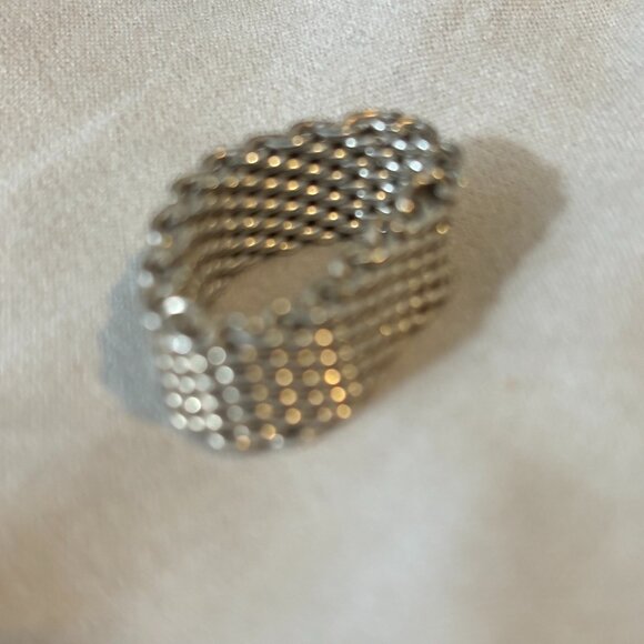 Auth Vintage Tiffany & Co Somerset Mesh Ring Sz 6.5 - Picture 6 of 9